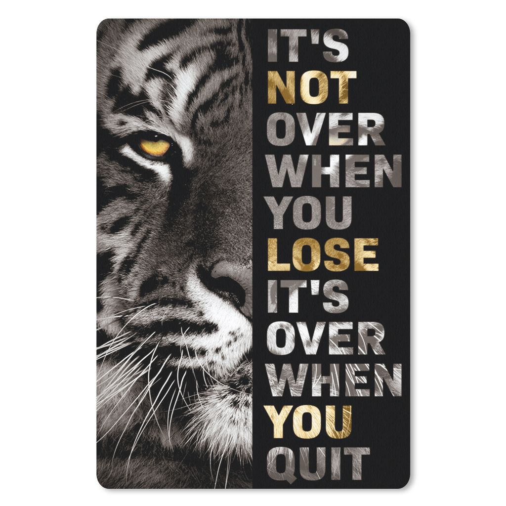 MuchoWow Mauspad Mousepad Tiger - Zitat - Gold 40x60 cm - Mousepads - Maus Mat - Pad - Mausunterlage - Schreibtisch Accesoire