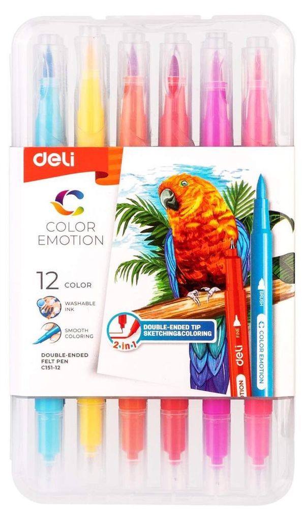 Doppelseitige Filzstifte, 12 Farben, Color Emotio