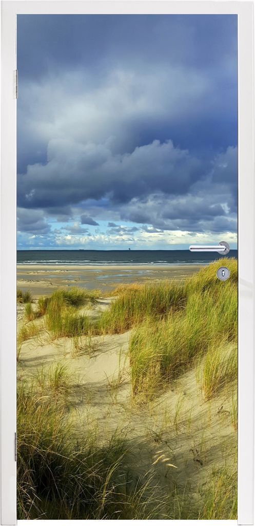 MuchoWow Türtapete Selbstklebende Türfolie Nordsee - Vlieland - Dünen 90x215 cm Türposter Türaufkleber Klebefolie Türklebefolie - Plakat an...