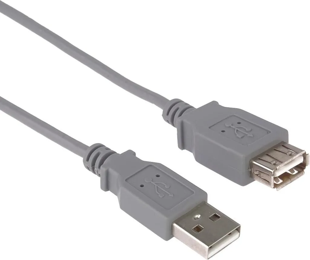 PREMIUMCORD Kabel USB 2.0 A-A 1m, prodlužovací (M/F) šedý