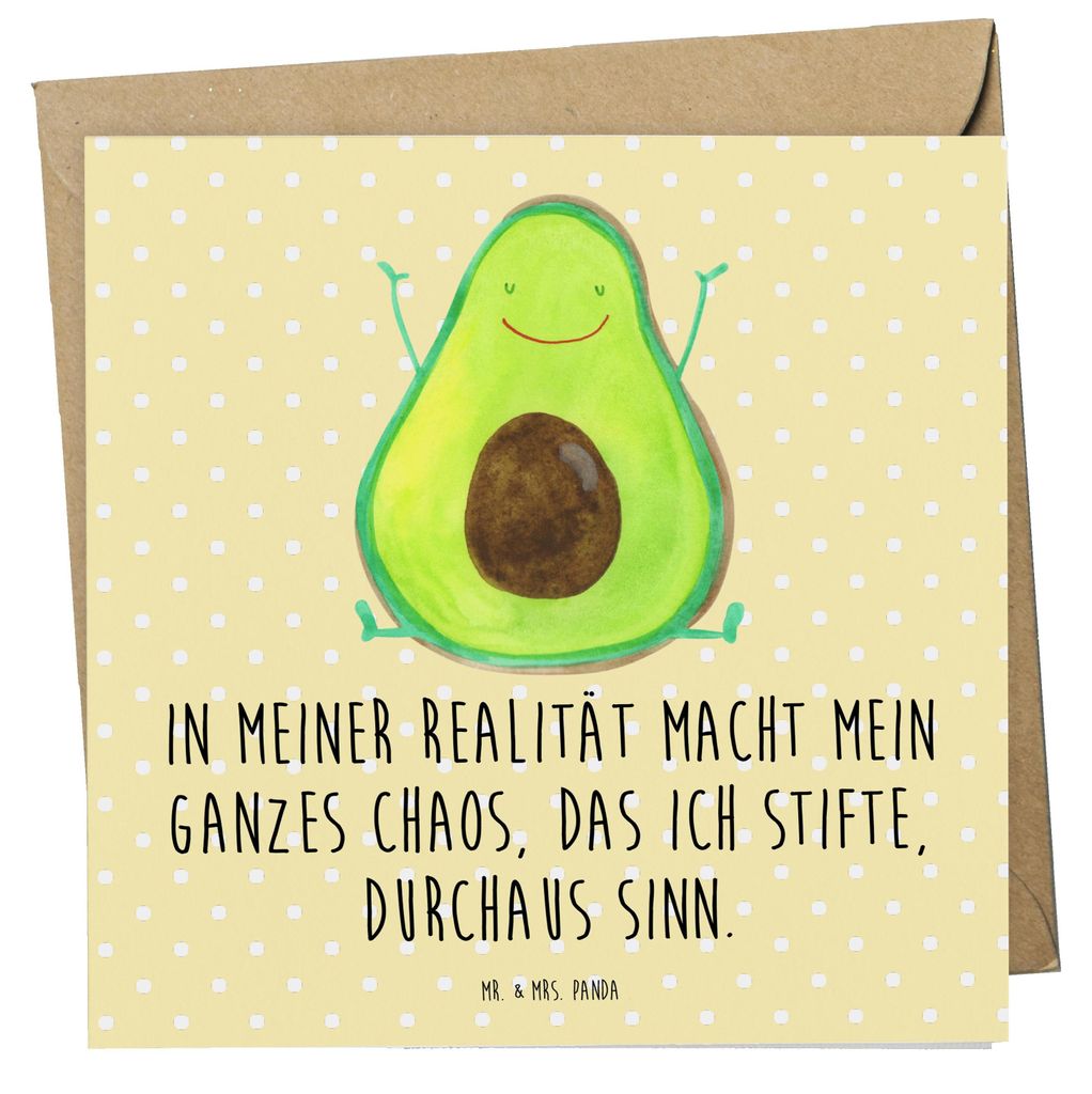 Mr. & Mrs. Panda Deluxe Karte Avocado Glücklich - Gelb Produktbild 