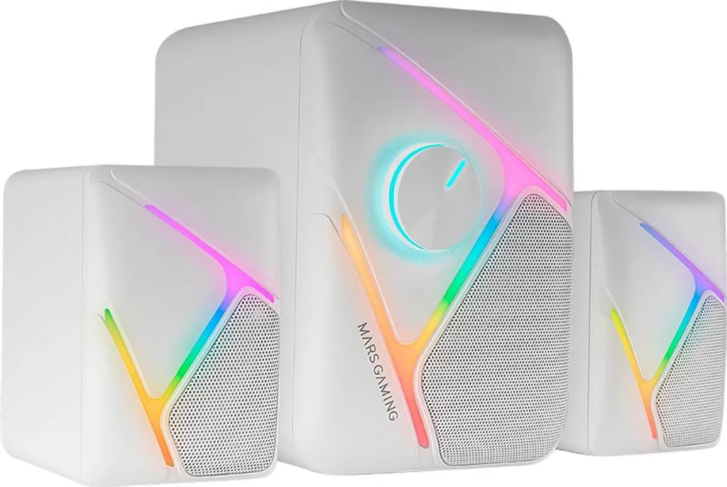 Haut-parleur pour ordinateur portable Mars Gaming MSH21W Blanc Compact - 3