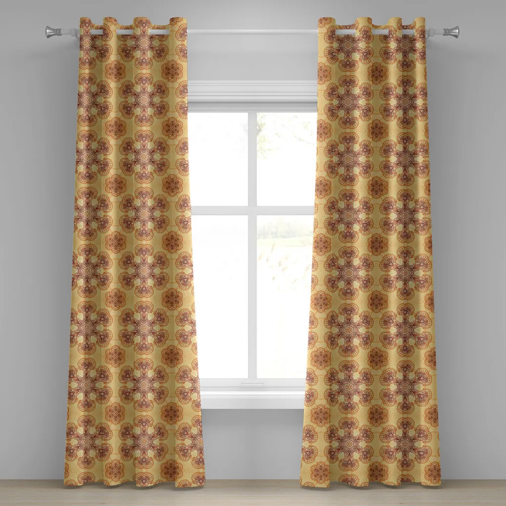 Rideau salon style oriental orange pour ambiance chaleureuse 245cm