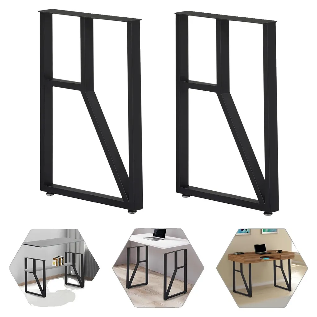 Pieds de table industriels en métal pour bureau et console, 2 pièces