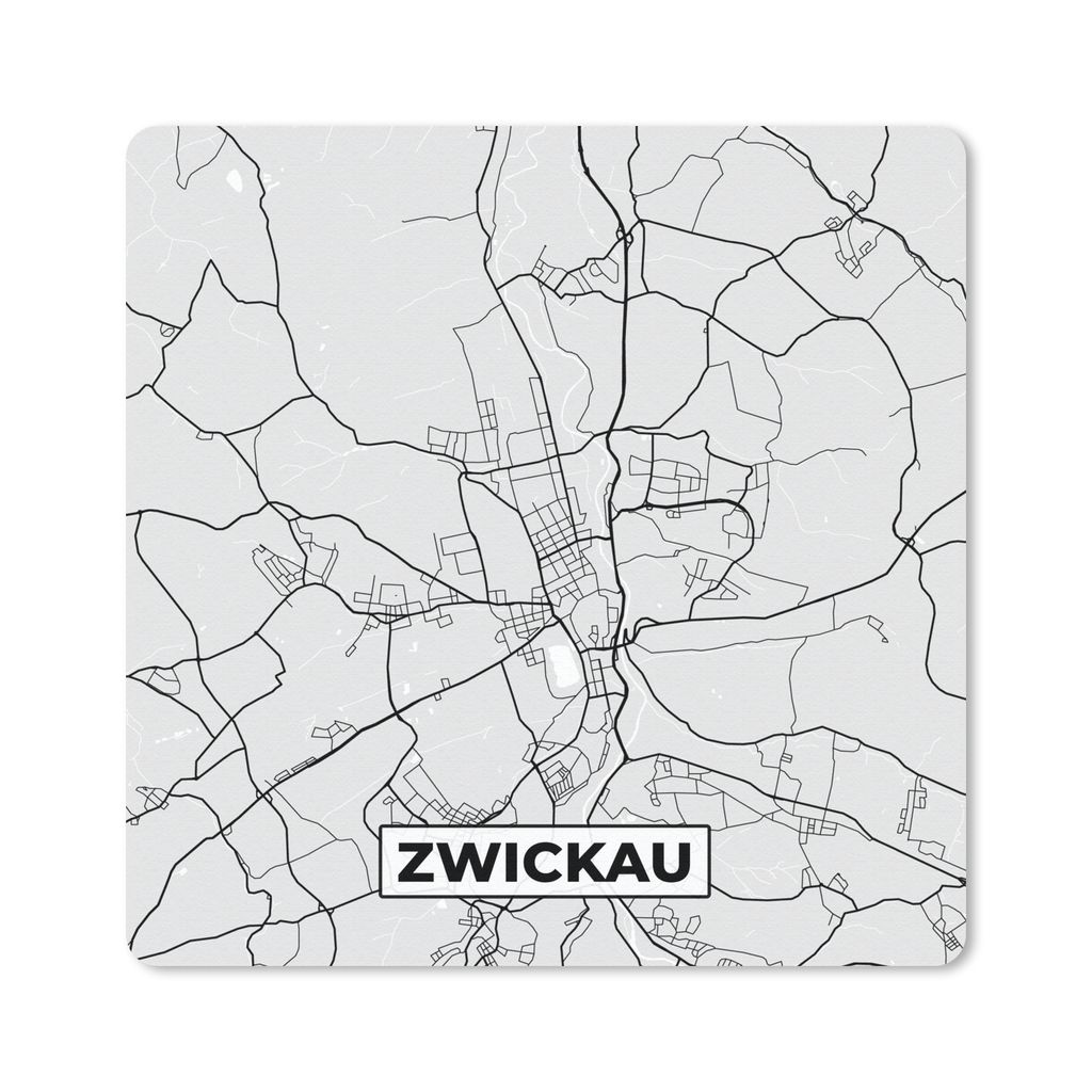 MuchoWow Mauspad Mousepad Deutschland - Stadtplan - Zwickau - Karte 30x30 cm - Mousepads - Maus Mat - Pad - Mausunterlage - Gaming