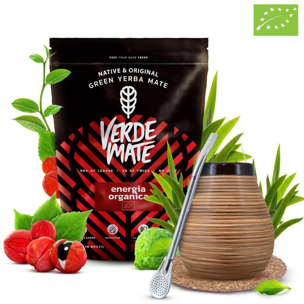Verde Mate - Mate Tee  Set Energia Organica 400g - Yerba Produktbild 