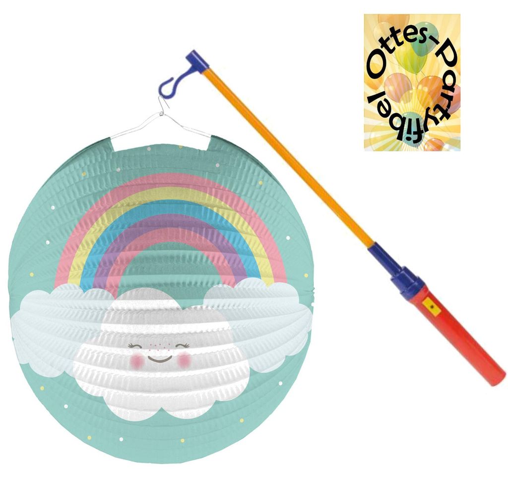 Rainbow Regenbogen Laternenset: Lampion + LED Laternenstab Produktbild 