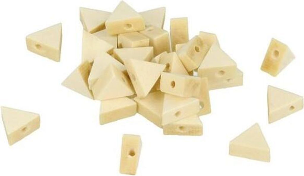 35 dreieckige Holzperlen 12 x 5 mm