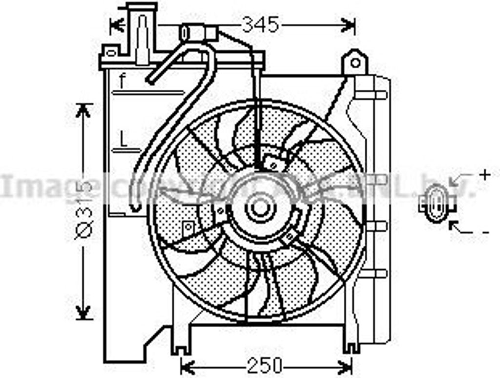 PRASCO TO7553 - OE 1253G9 Kühlerlüfter für C1 (PM, PN), 108, Aygo (B1), Aygo (B4)