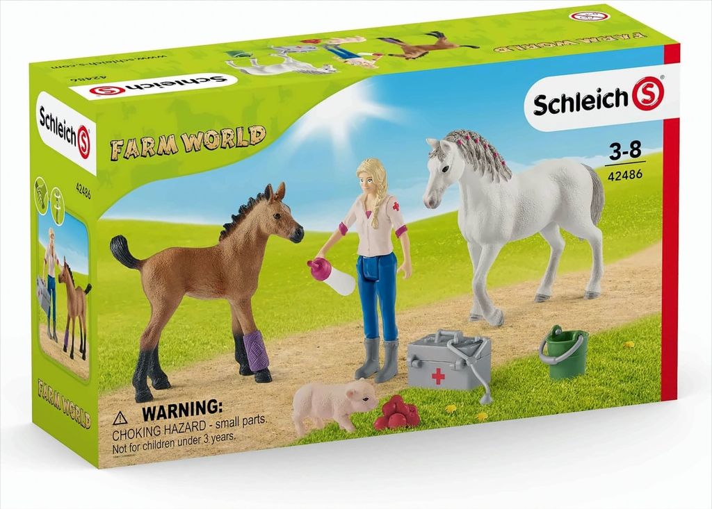 Schleich Farm World Arztbesuch bei Stute und Fohlen 42486 Produktbild 