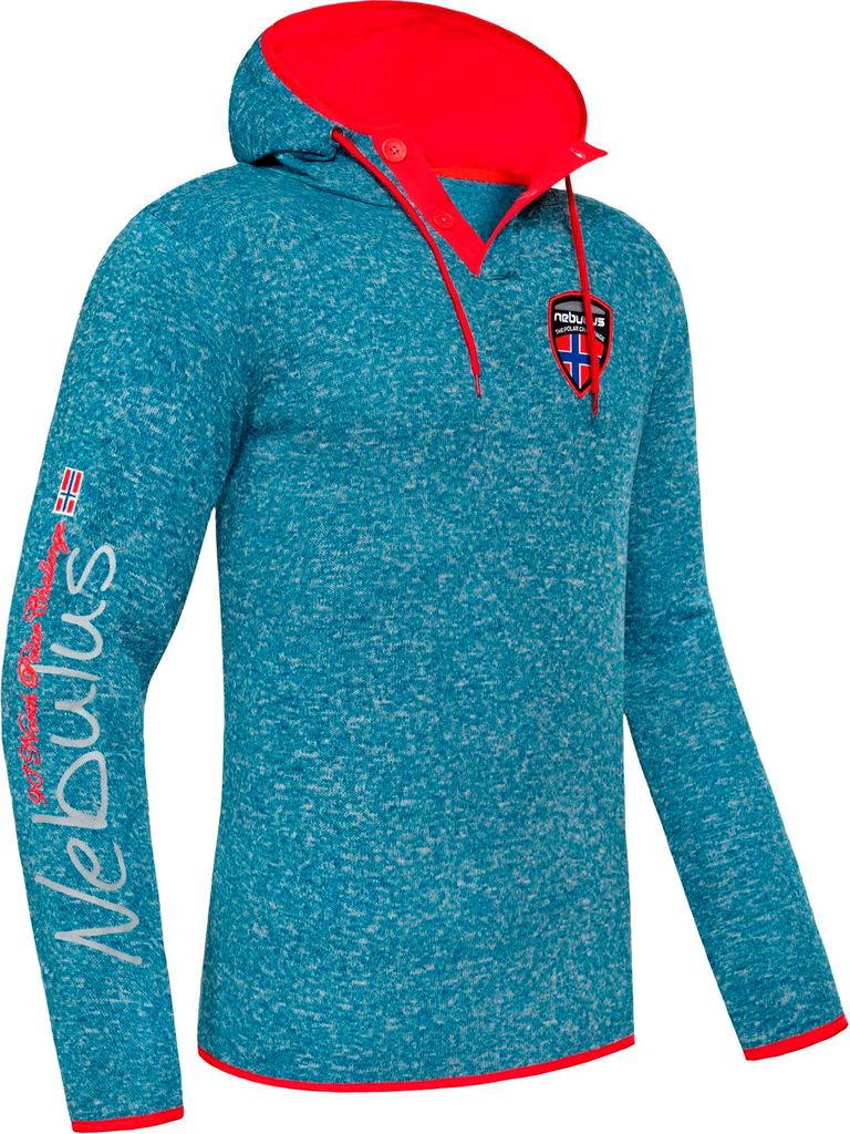 Nebulus Fleecehoody STITCH Herren, warmer Hoody , Kapuzenpullover , P5052 - Herren, blau, M