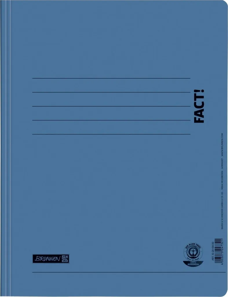 Dossier de classement A4 BRUNNEN FACT!bl Bleu - Pack de 25 unités