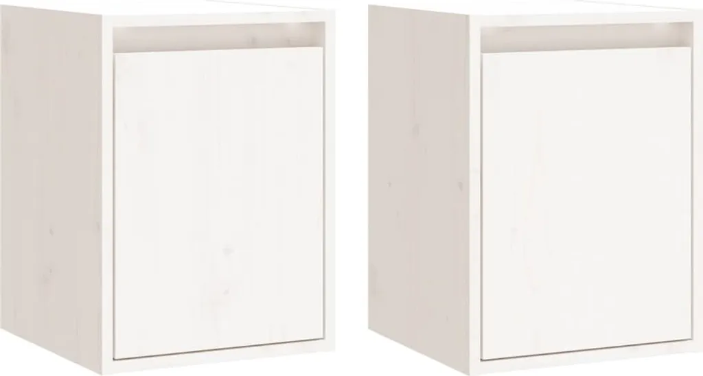 vidaXL Armadi a Muro 2 pz Bianco 30x30x40 cm in Pino Massiccio