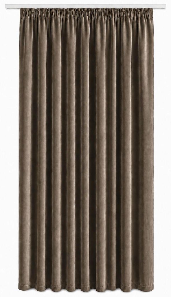 Vorhang Braun Kräuselband Verdunkelung 140x245 cm Samt Produktbild 
