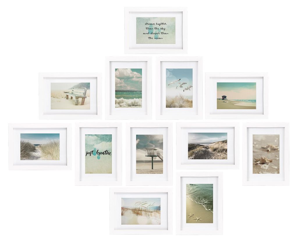 Bomoe Set di 12 cornici Ocean, 13x18 cm, bianco Immagine del prodotto 