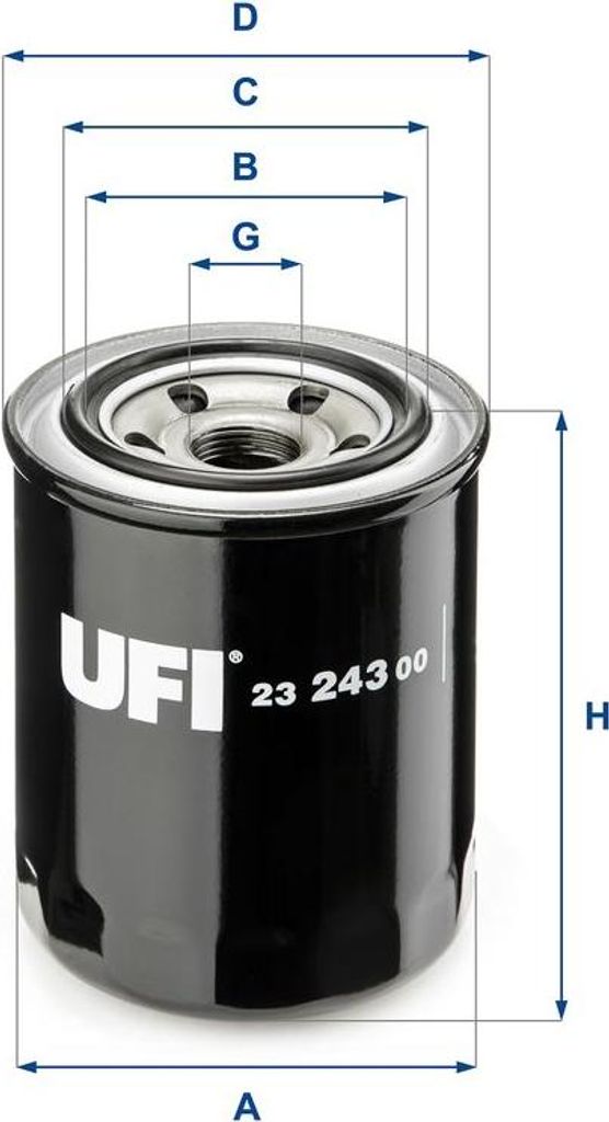 UFI 23.243.00 Ölfilter OE 6657635 kompatibel mit Accord, Civic, CR-V, CRX, HR-V, Logo, Prelude, Shuttle, Astra F, Vectra