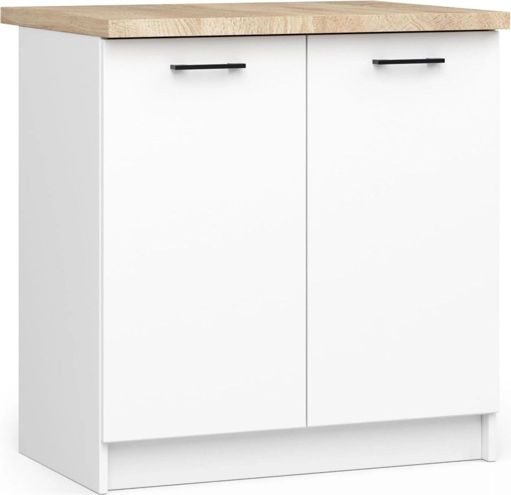 Armadio OLIWIA S80 2D Bianco con piano in laminato 80 cm Immagine del prodotto 