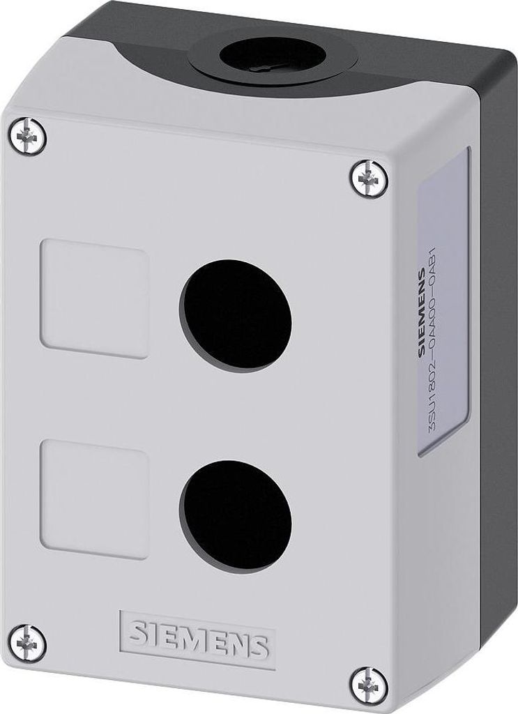 Siemens Leergehäuse 2 Einbaustellen (L x B x H) 114 x 85 x 64 mm unbeschriftet Grau SIRIUS ACT 3SU1802-0AA00-0AB1 1 St