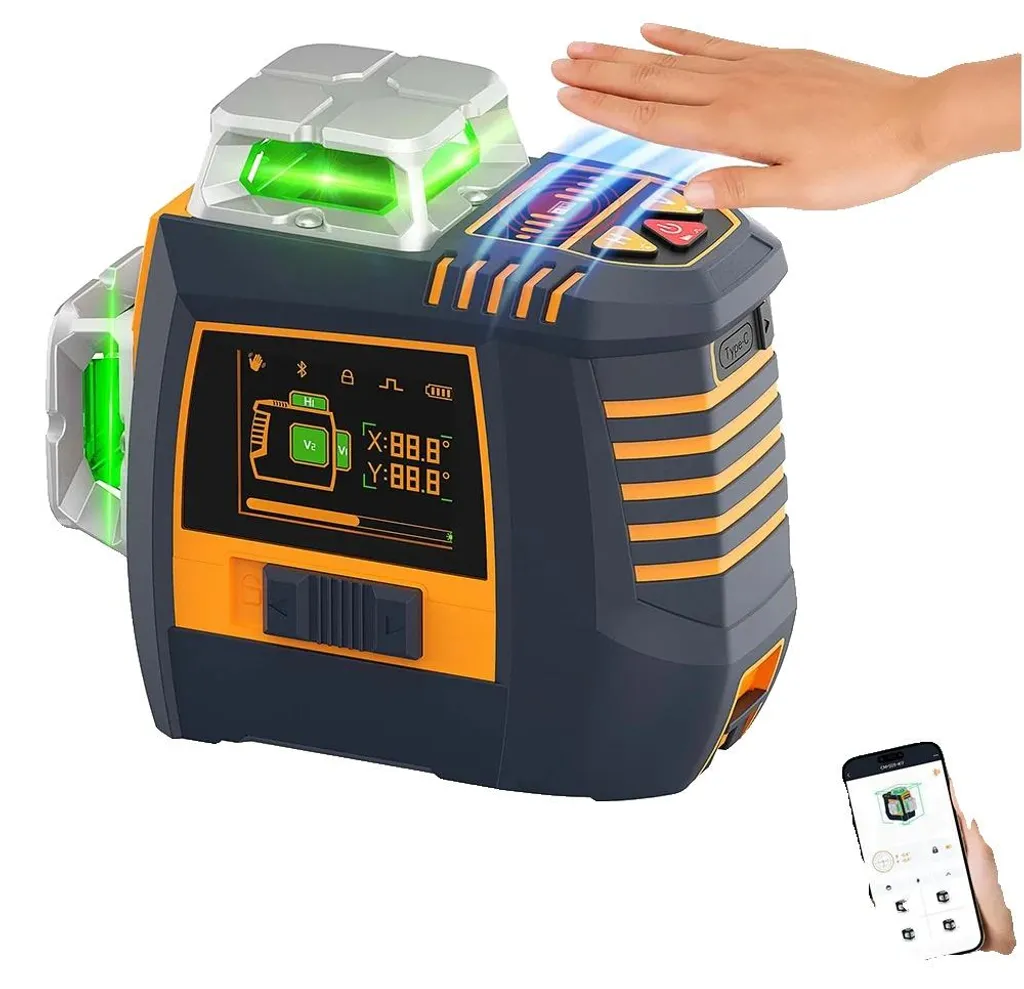Niveau laser à commande gestuelle CM-S05 avec lignes vertes 360