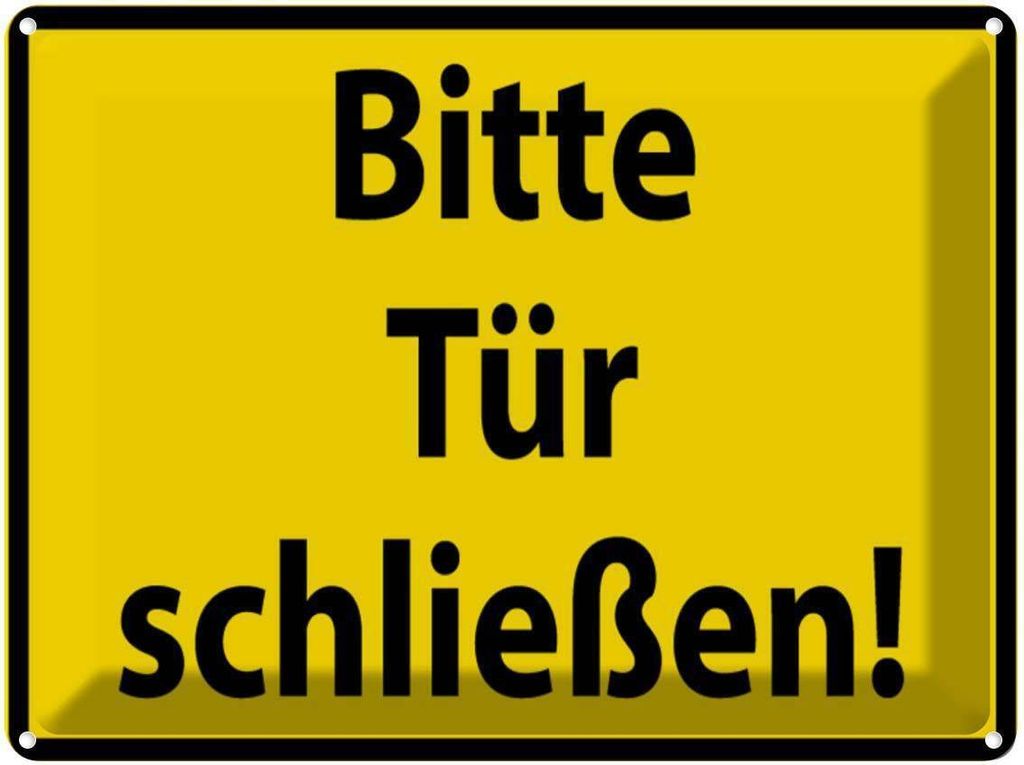 vianmo Blechschild 30x40 cm Bitte Tür schließen Warnschild Hinweisschild Sicherheit Vorsicht