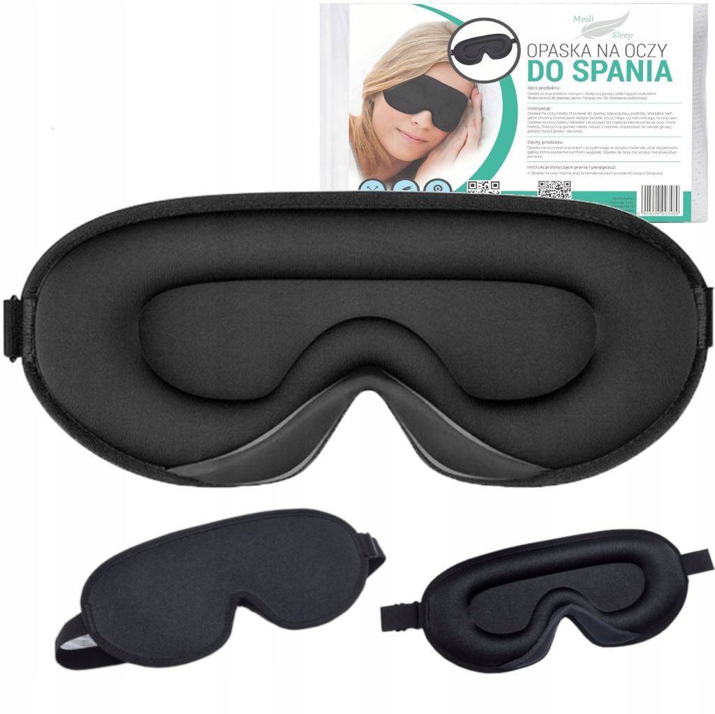 Opaska Na Oczy Do Spania 3D Maska Zaciemniająca Regulowana Zdjęcie produktu 
