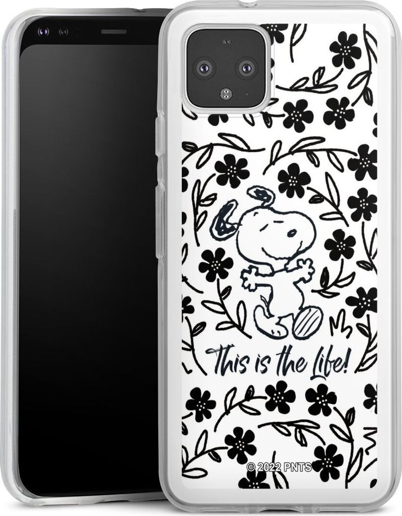 DeinDesign Handyhülle für Google Pixel 4 Silikon Hülle Case Smartphone Schutzhülle Blumen Peanuts Snoopy