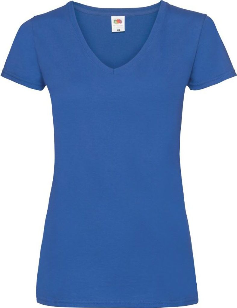 Damen T-Shirt Lady-Fit Valueweight V-Neck T - Königsblau, XS