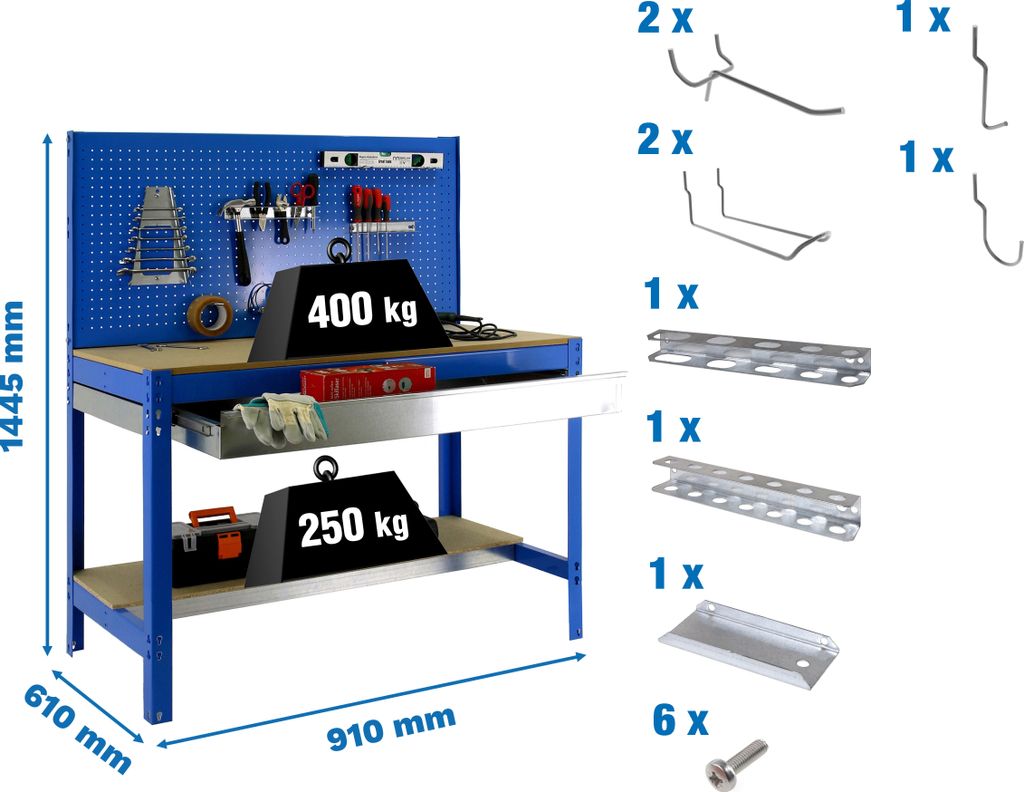 Bankpaket ohne Parafuses PACK SIMONWORK BT2 BOX 900 BLUE/MAD+ 9ACCS