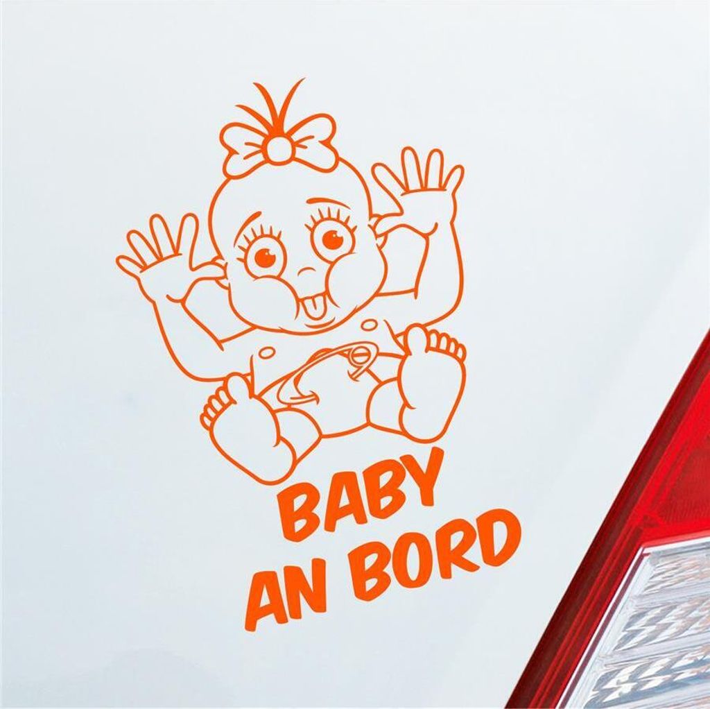 Auto Aufkleber Baby an Bord on Tour 20x30 cm Orange Sticker Produktbild 