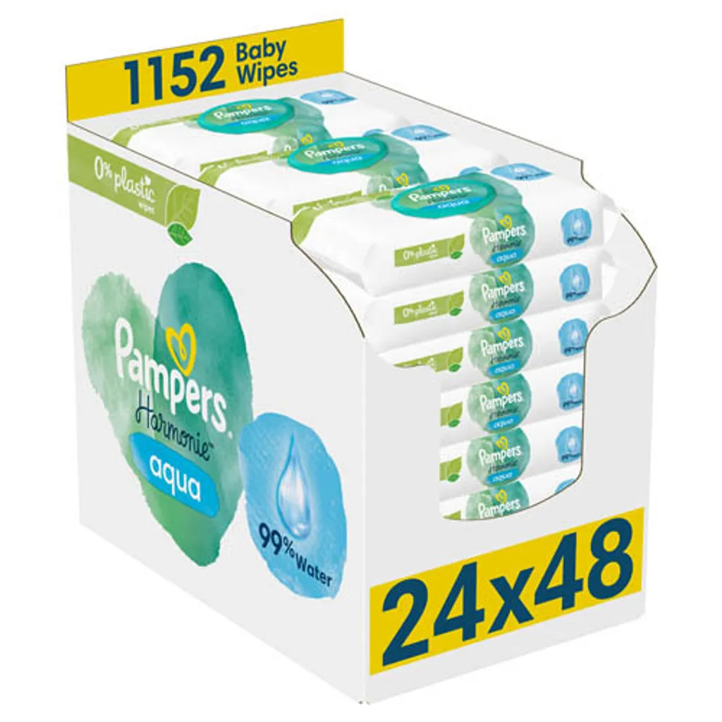 Pampers Aqua Harmonie 1152 pz | Salviettine Dermatologiche pH 5.5