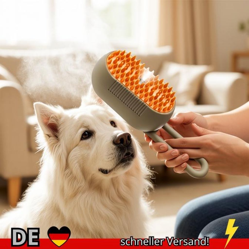 1 2 Stück Dampf-Haustierbürste 3-in-1-Massage-Hund Dampfbürste Spray