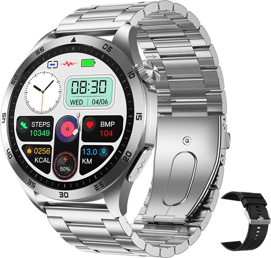 Smartwatch, 1,43-Zoll-High-Clear-Bildschirm, Sportgesundheitsueberwachung, Schlafueberwachungsuhr, IP68 wasserdicht, BT5.2 S0S-Notruffunktion, lang...