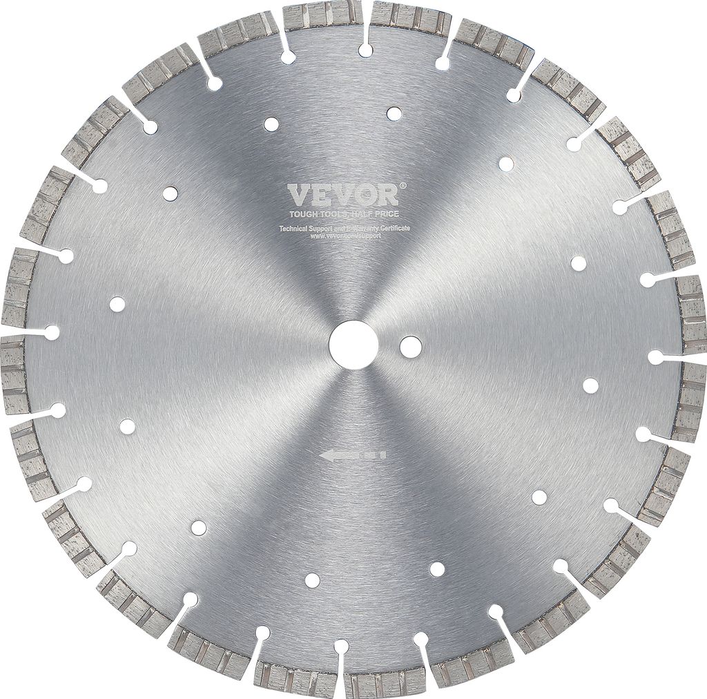 VEVOR Diamantsägeblatt, 12 Zoll/300 mm Betonsägeblatt 0,47 Zoll/12 mm gewellte Zähne, Diamantsegmentsägeblatt, universeller Mittellochdurchmess...