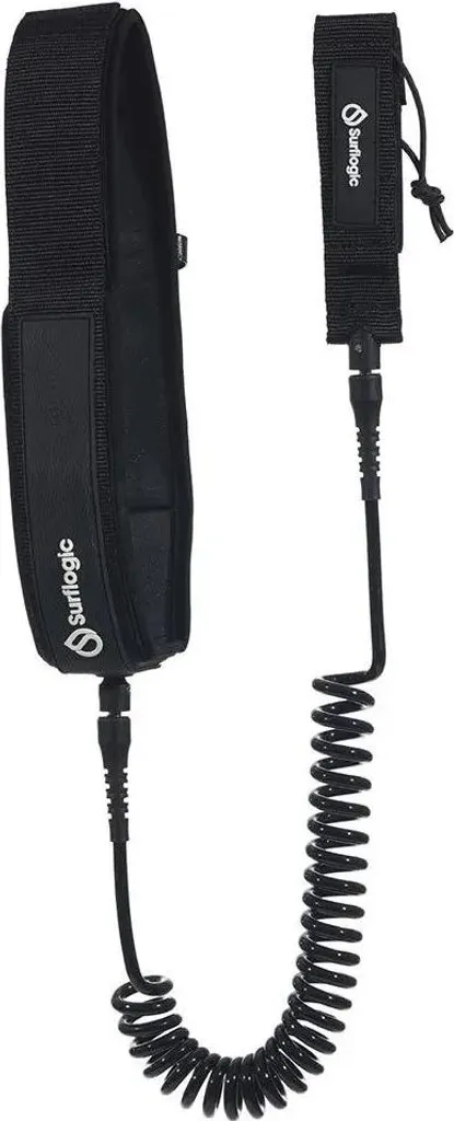 Surflogic Foil Waist Coil Leash de Surf Ceinture Noir 7mm 8' Ergonomique