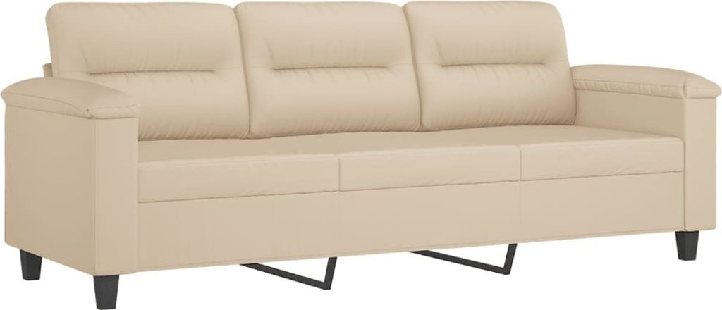 3-Sitzer-Sofa Creme 180 cm Mikrofasergewebe