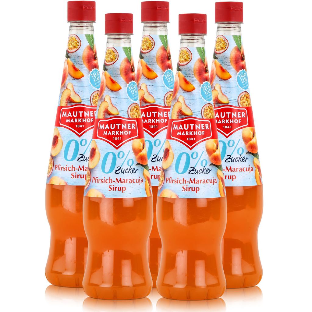Mautner Getränkesirup Pfirsich-Maracuja 0% Zucker 0,7L - Produktbild 