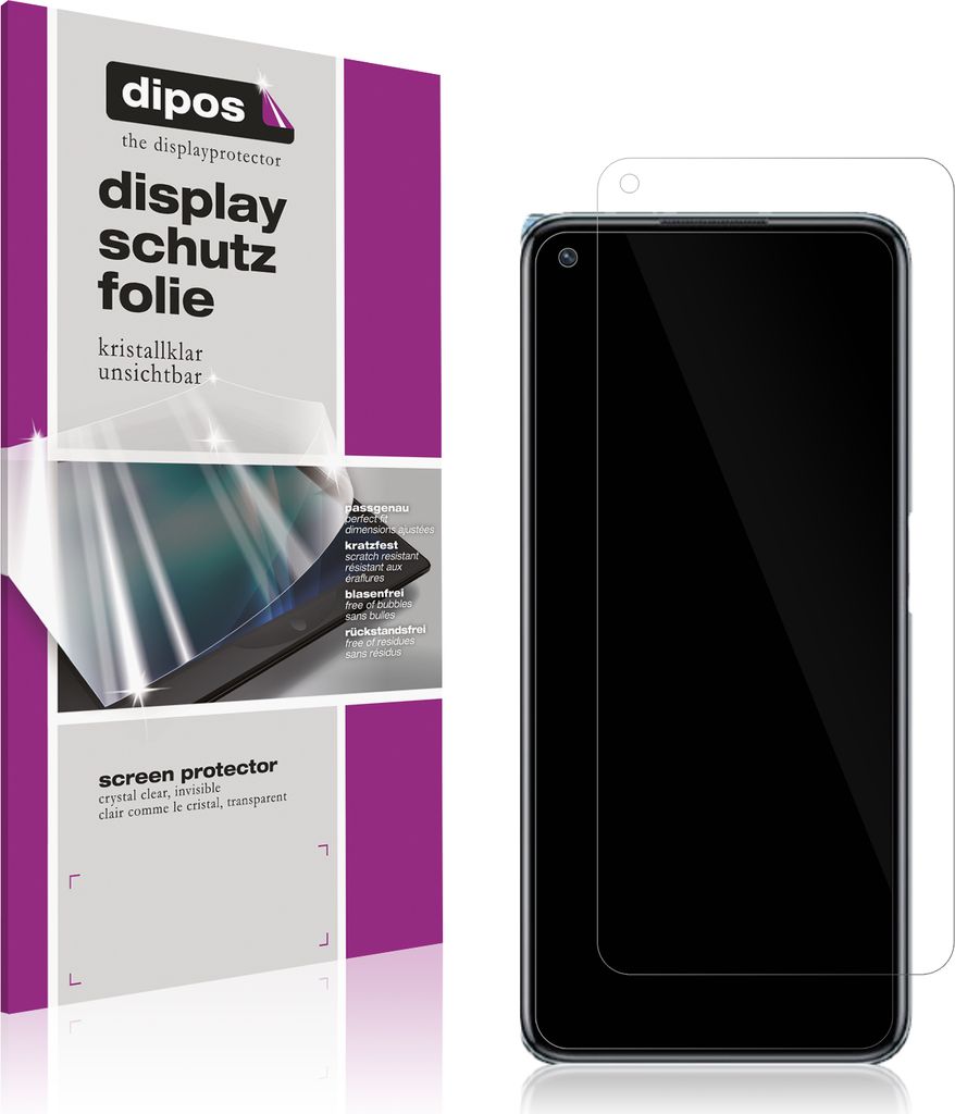 2x Schutzfolie für Oppo K10 5G klar Displayschutzfolie Folie Display Schutz dipos