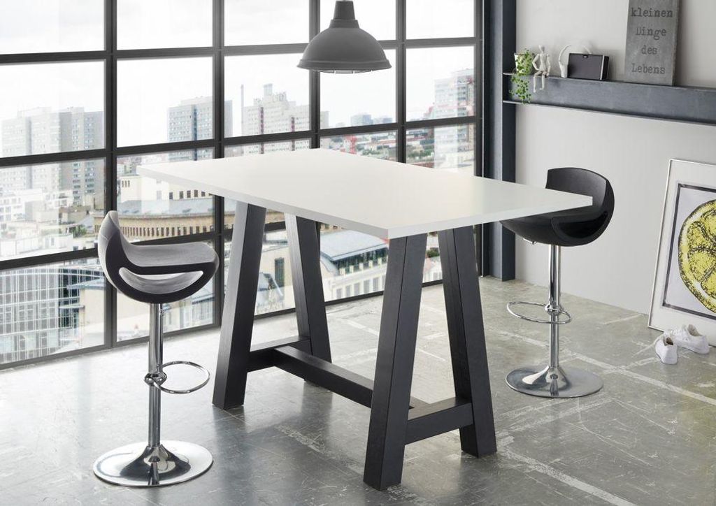 Stehtisch Bartisch Office Tisch Bistrotisch Weiß matt 120x70