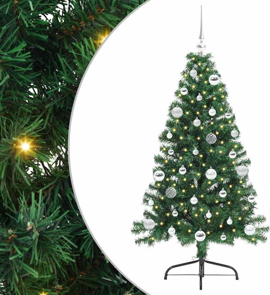 "Winteraktion" Künstlicher vorbeleuchteter Weihnachtsbaum Grün 150 cm PVC - Weihnachtsgirlanden CC14613