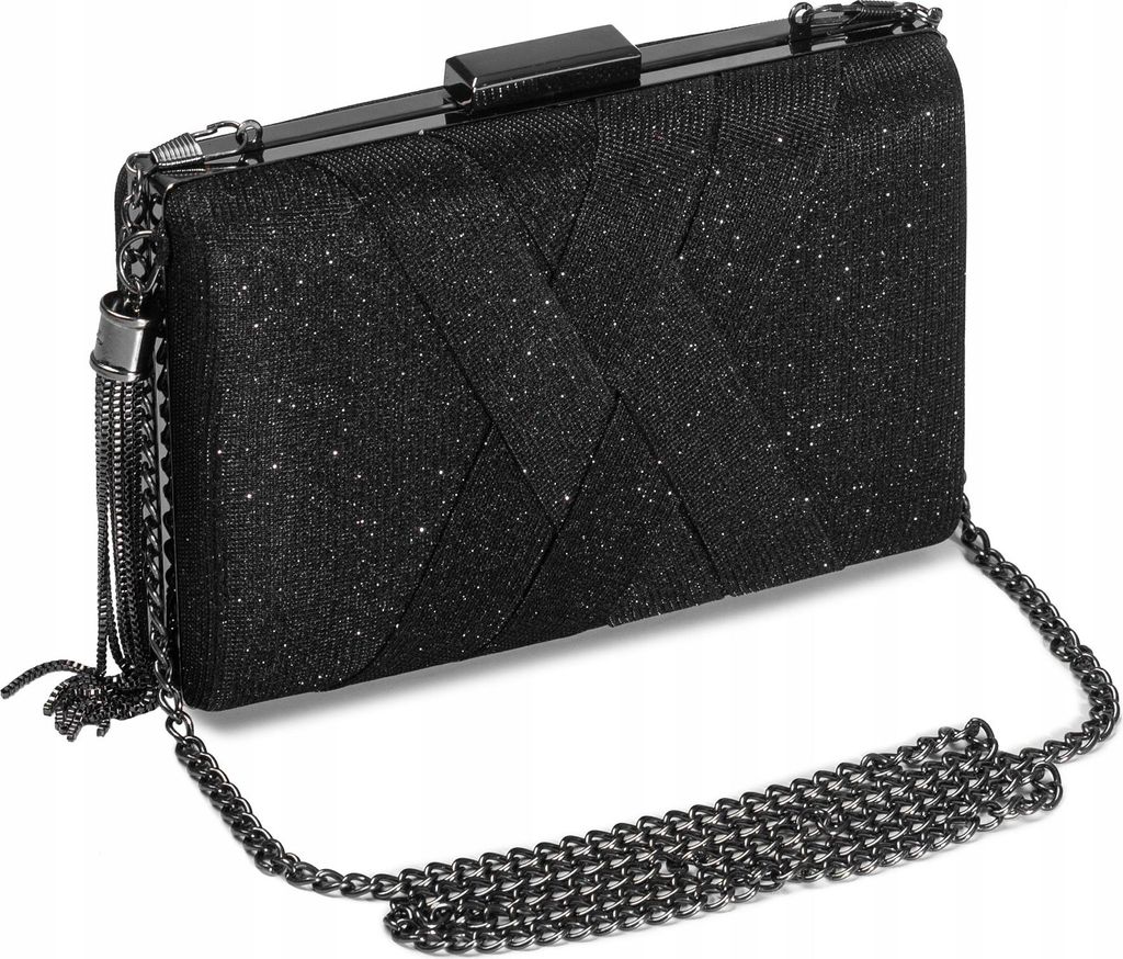 Damen Formelle Tasche, Abendtaschen Mit Kette, Schwarz