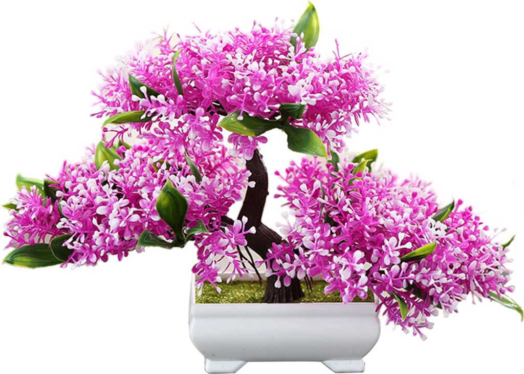 1pc Artificial Topf Pflanze Blumenbaum Home Office Garten Bonsai Nachbildung Ornament-Rosenrot