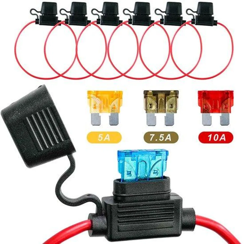 Kit 6 Coupe-circuits 18 AWG Étanches en Cuivre pour Moto et Automobile