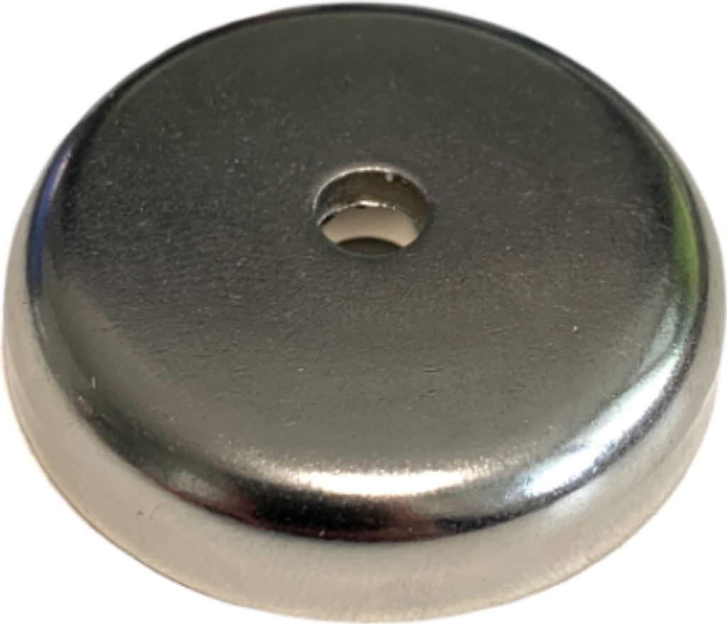 Topfmagnet Neodym Flachgreifer Ø 42 mm mit Bohrung und Senkung für Senkopfschrauben M8 | Loch Ø 6,5 mm Haftkraft 60 kg