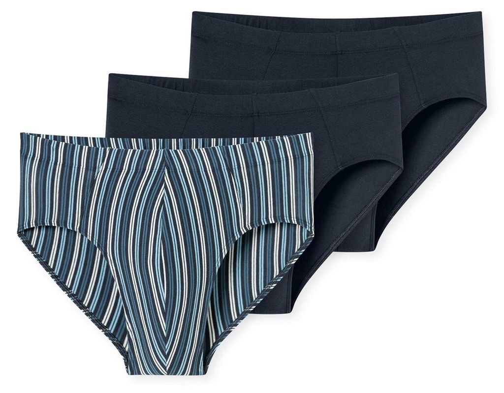 Schiesser Herren Slip 3-Pack 95/5 Essentials - Dunkelblau - Größe 4