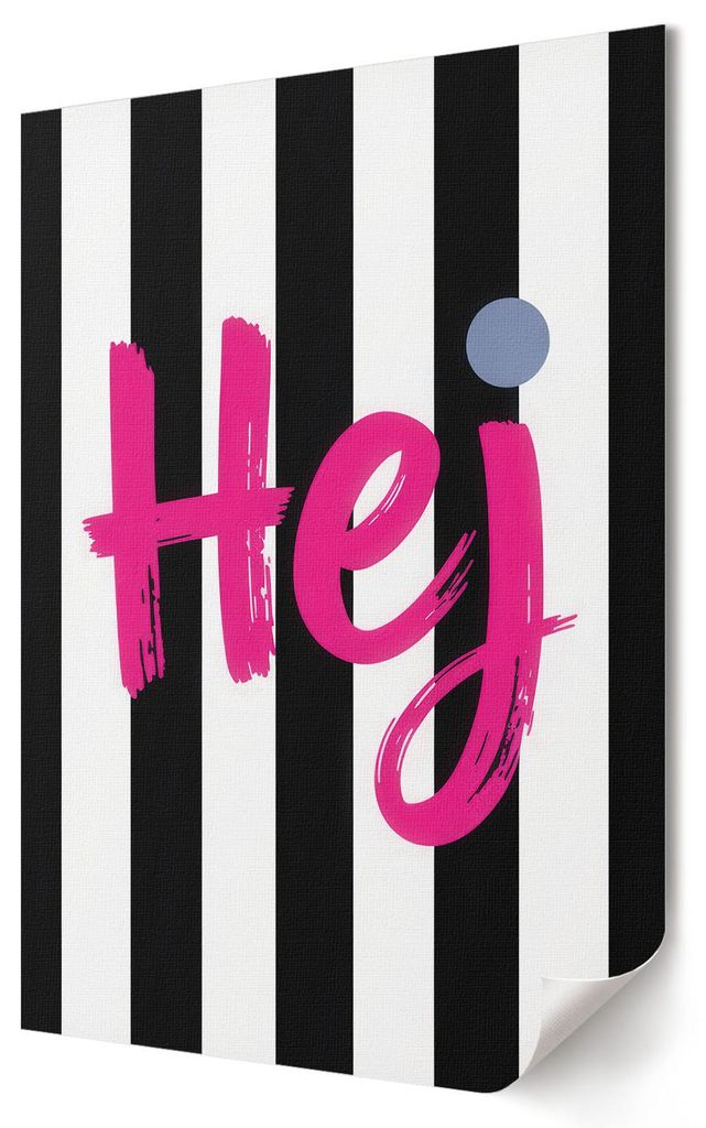 Pink Hey- Kunstdruck A1 (59x84 cm) - Minimalistisch, humorvoll, Popkultur- Wandbild für Wohnzimmer Schlafzimmer & Flur, Modernes Poster Wanddeko, ...