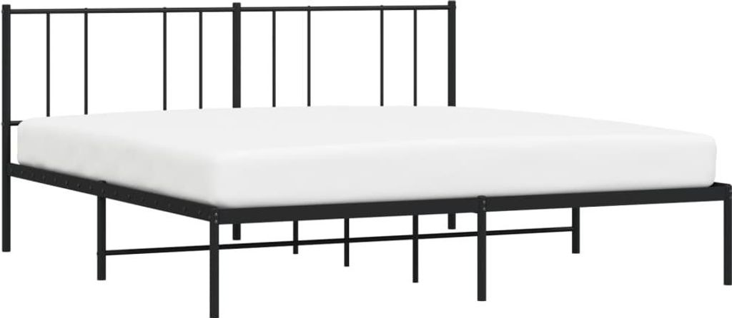 vidaXL Bettgestell mit Kopfteil Metall Schwarz 200x200 cm