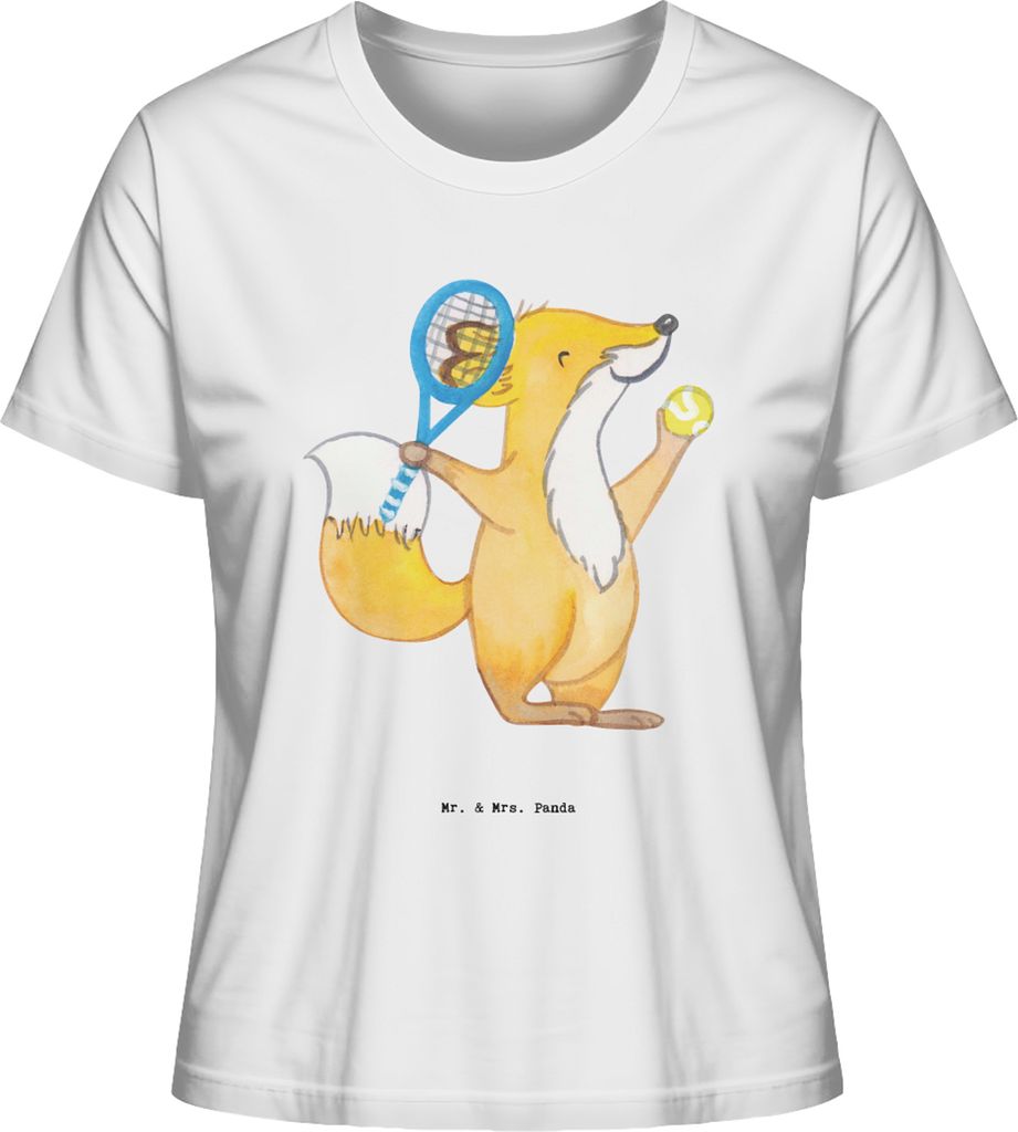 Mr. & Mrs. Panda Kurzarmshirt Damen Fuchs Tennis spielen Größe XL - Weiß - Geschenk, Shirt, T-Shirt, Tennisclub, Tennisverein, Oberteil, Turnier...