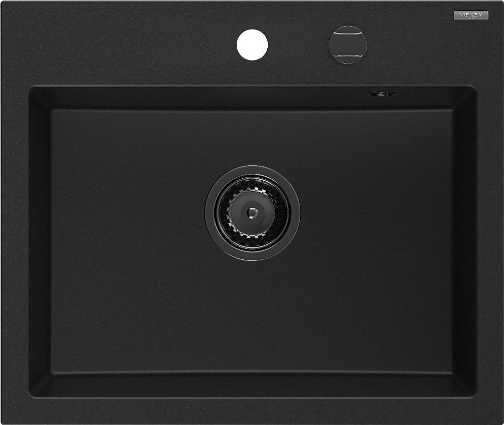 Mexen Oscar Granitspüle 1 Becken 580 x 490 mm, schwarz, Produktbild 