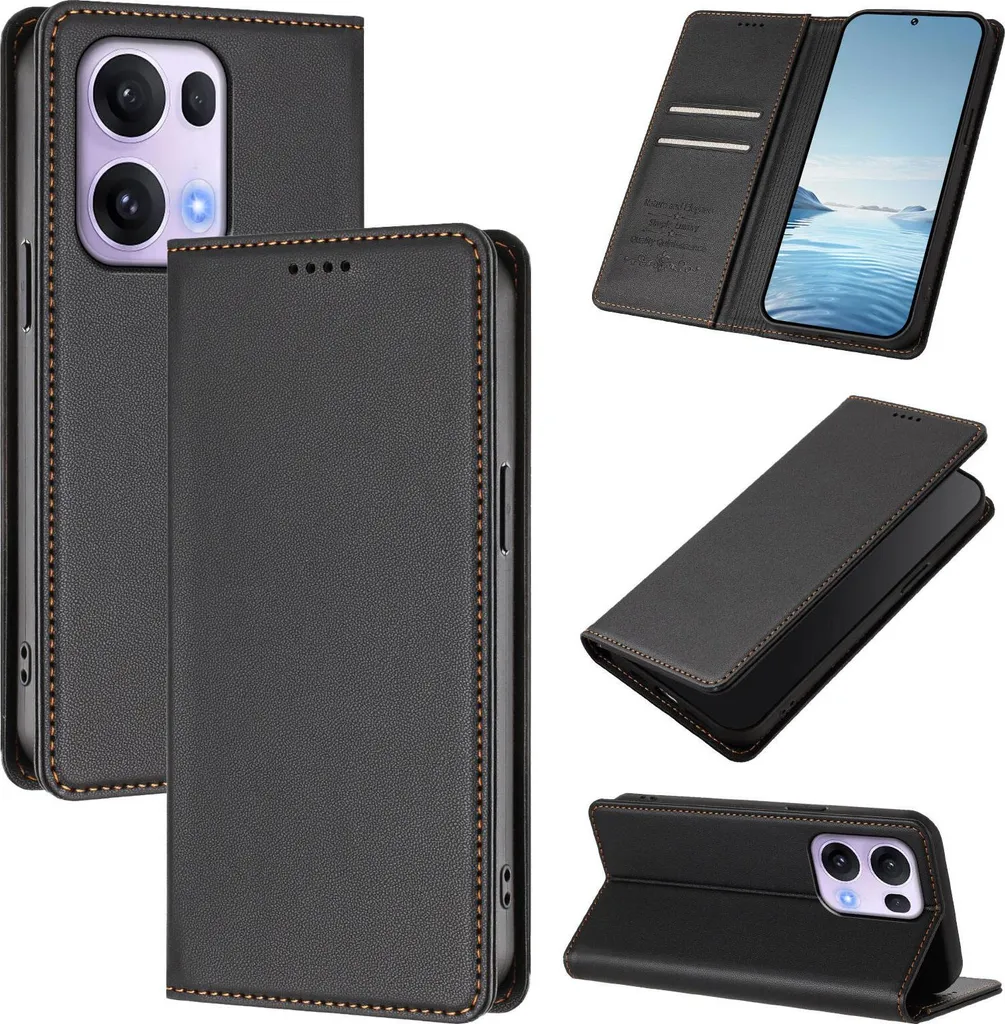 SEAHAI Cover Custodia Folio in Pelle per OPPO Reno 13 FS (OPPO Reno 13F 5G/4G), Premium PU/TPU Portafoglio Case con Slot per Schede, Magnetica Adsorbimento Automatico Flip Cover - Blu