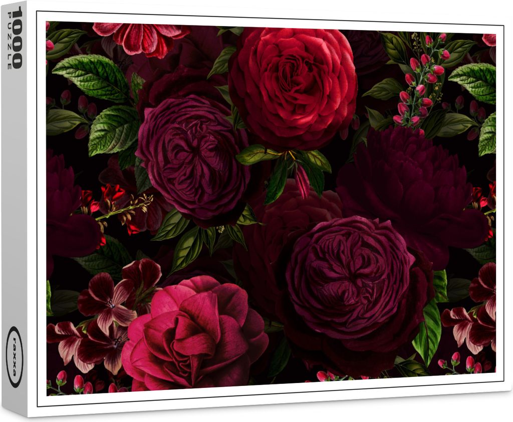 raxxa Premium-Puzzle "Blumen des Dunklen Zeitalters Luxus und Leidenschaft", 1000 Teile